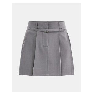NWT Women's Pleated Belted Mini Skirt Size XXL (20) - Gray